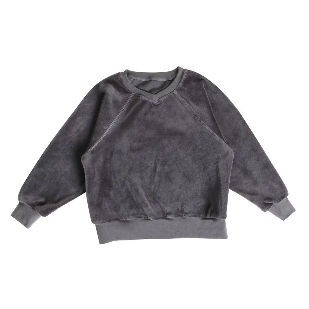 The Velour Collection – Grey-Boys Velour Top