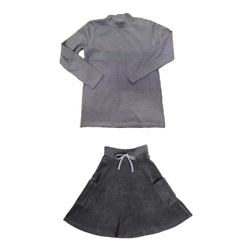 The Velour Collection – Grey-Tee-skirt