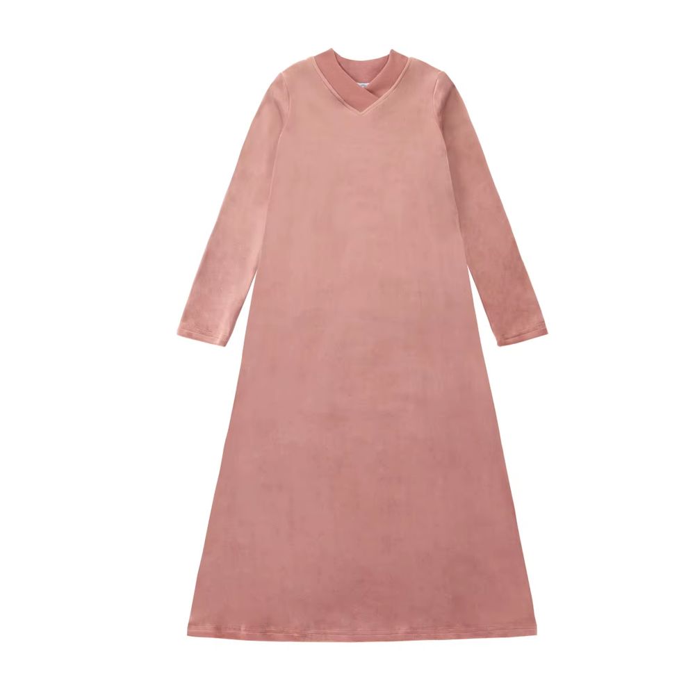 Velour Loungewear – Pink Maxi Dress