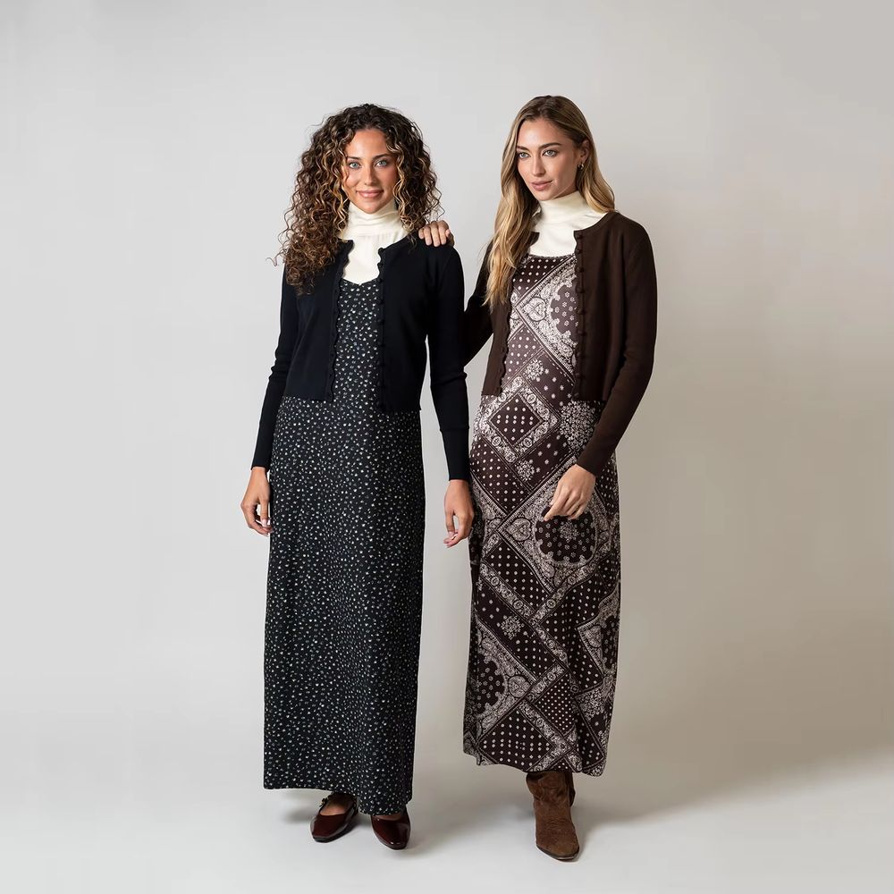 Brown Print Dress