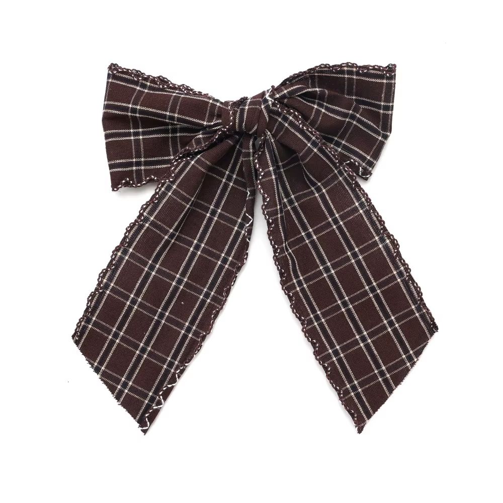 Plaid Moon Crochet Headband Medium Hair Clip
