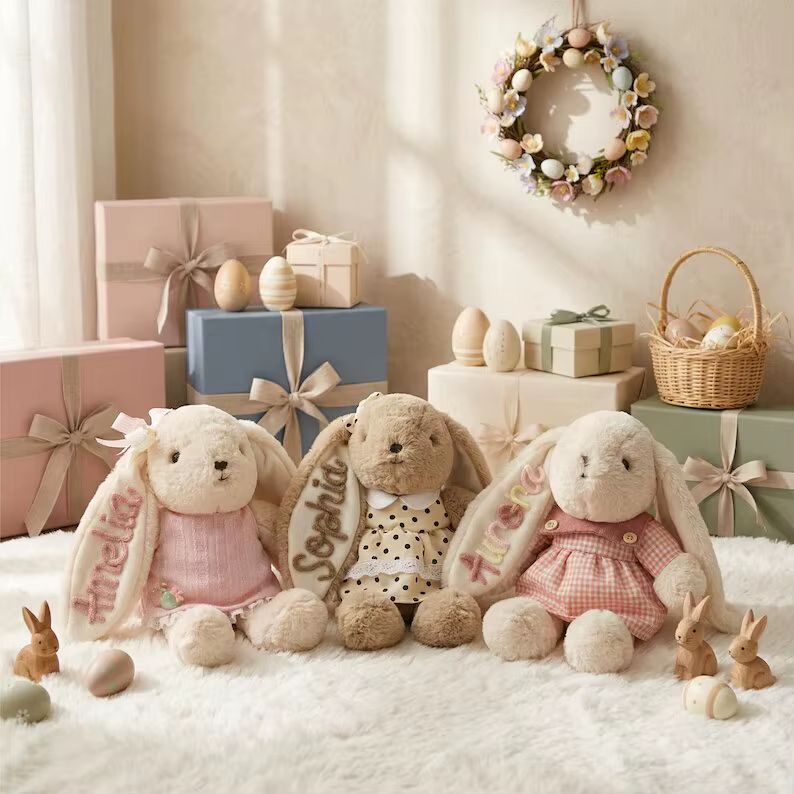 Personalised Embroidered Plush Rabbit