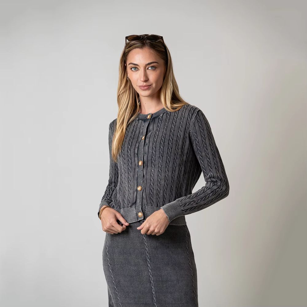 Gray Navy Cardigan