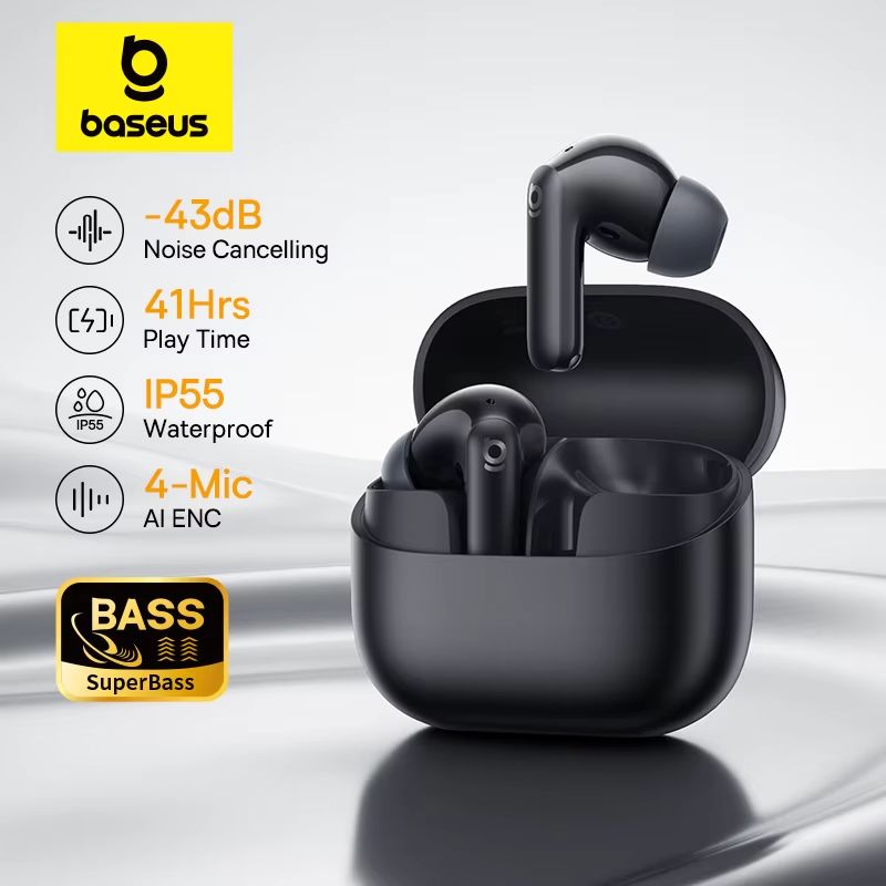 Baseus Noise-Cancelling Earbuds – White