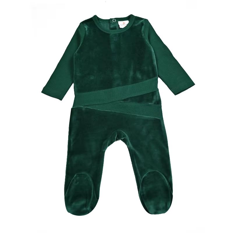 The Shabbos Lounge Suite in Green – Green Boy Romper