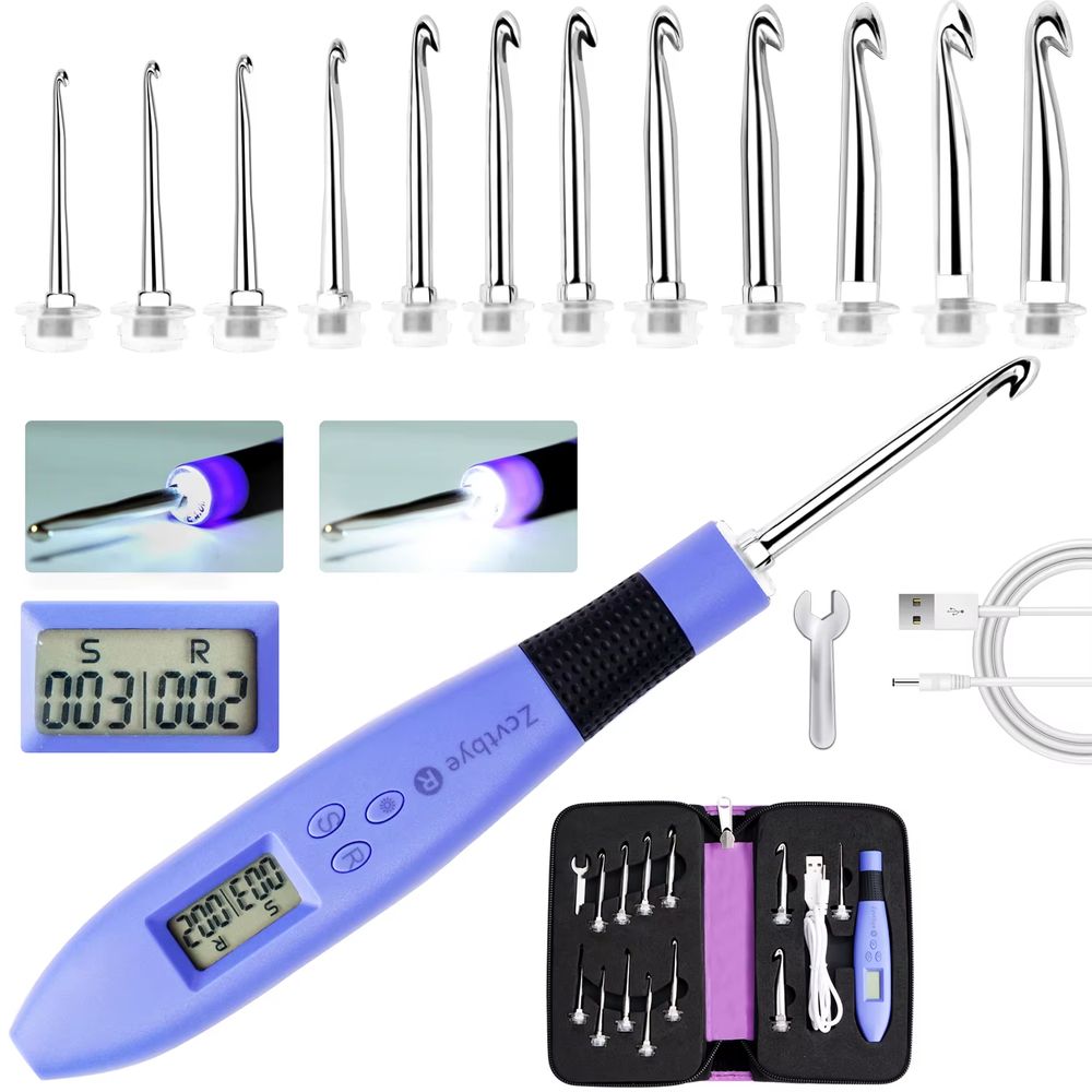 Lighted Crochet Hook Set