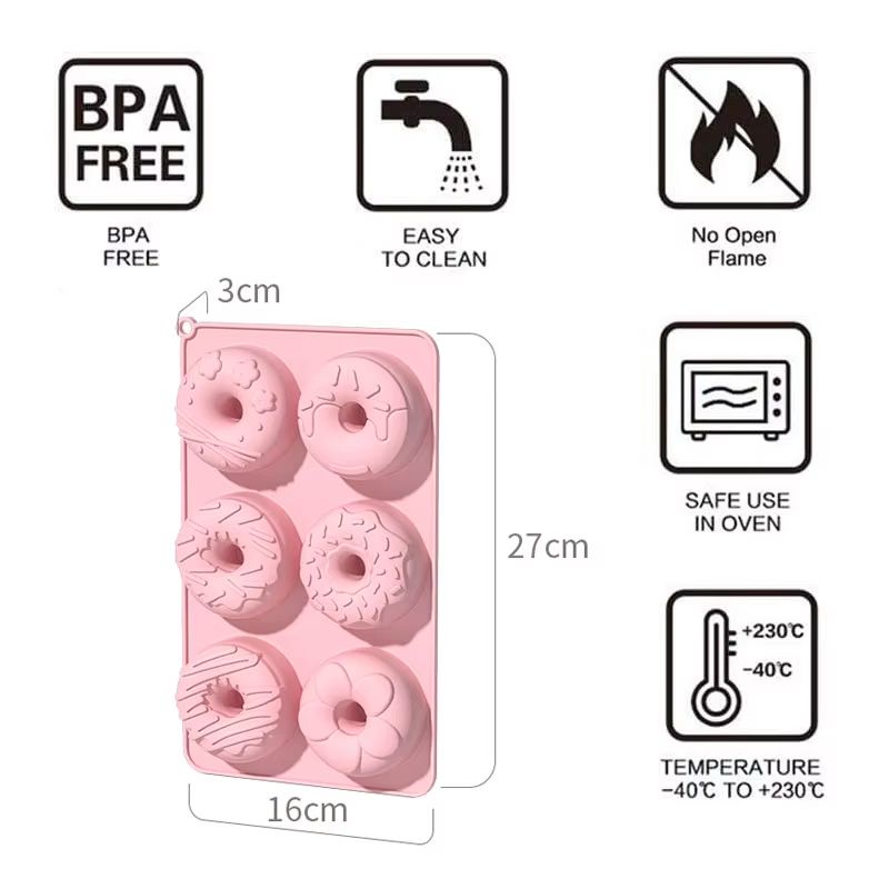 Mini Fluted Doughnut Mould – 6 Cavity