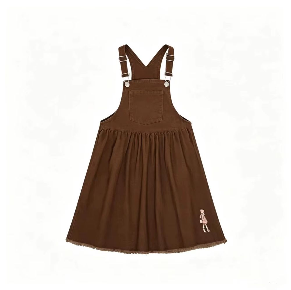 Girls' Brown Pinafore Dress