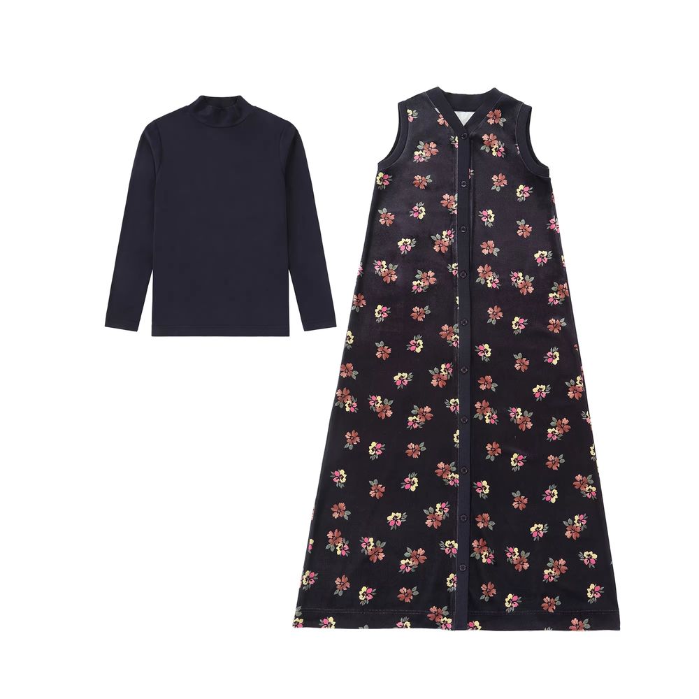 Teen Maxi Set – Navy Floral Set