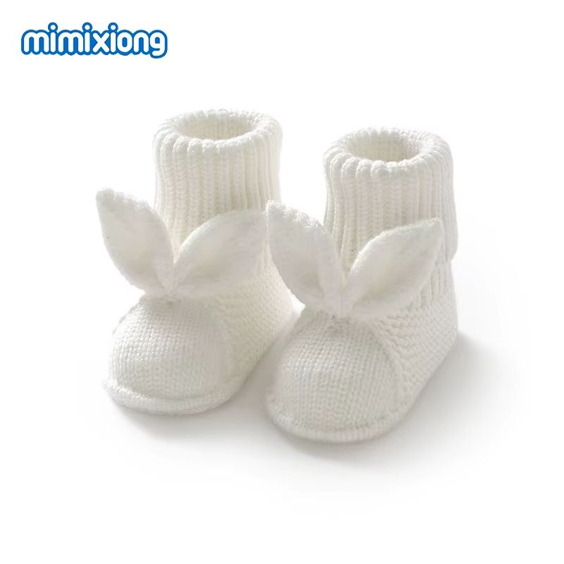 Cute Rabbit Ear Knit Baby Booties Shoes Soft Soled