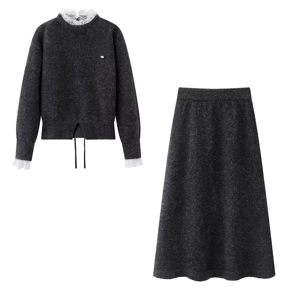 Women's Lace-Trim Knit Sweater