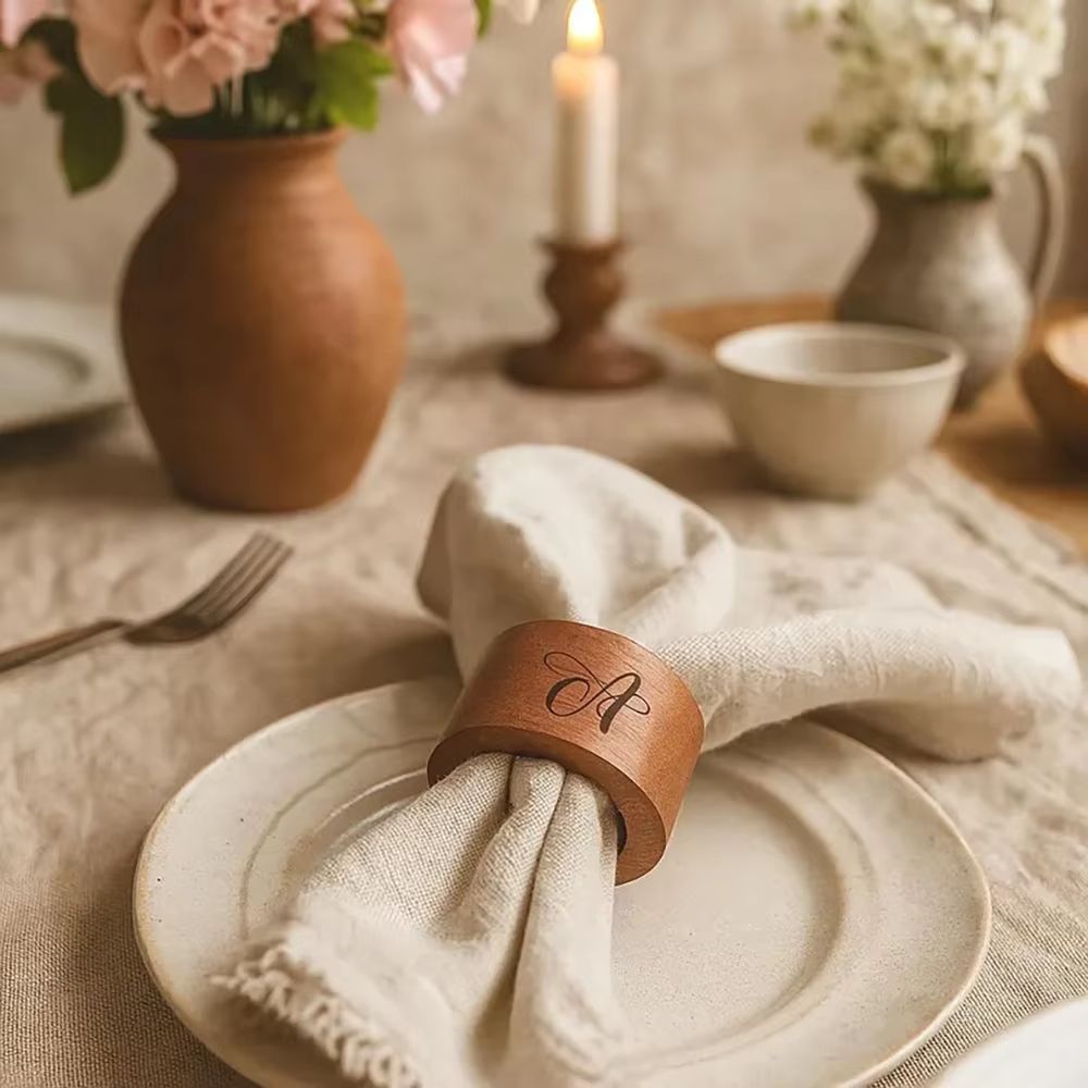Personalised Wooden Initial Napkin Ring