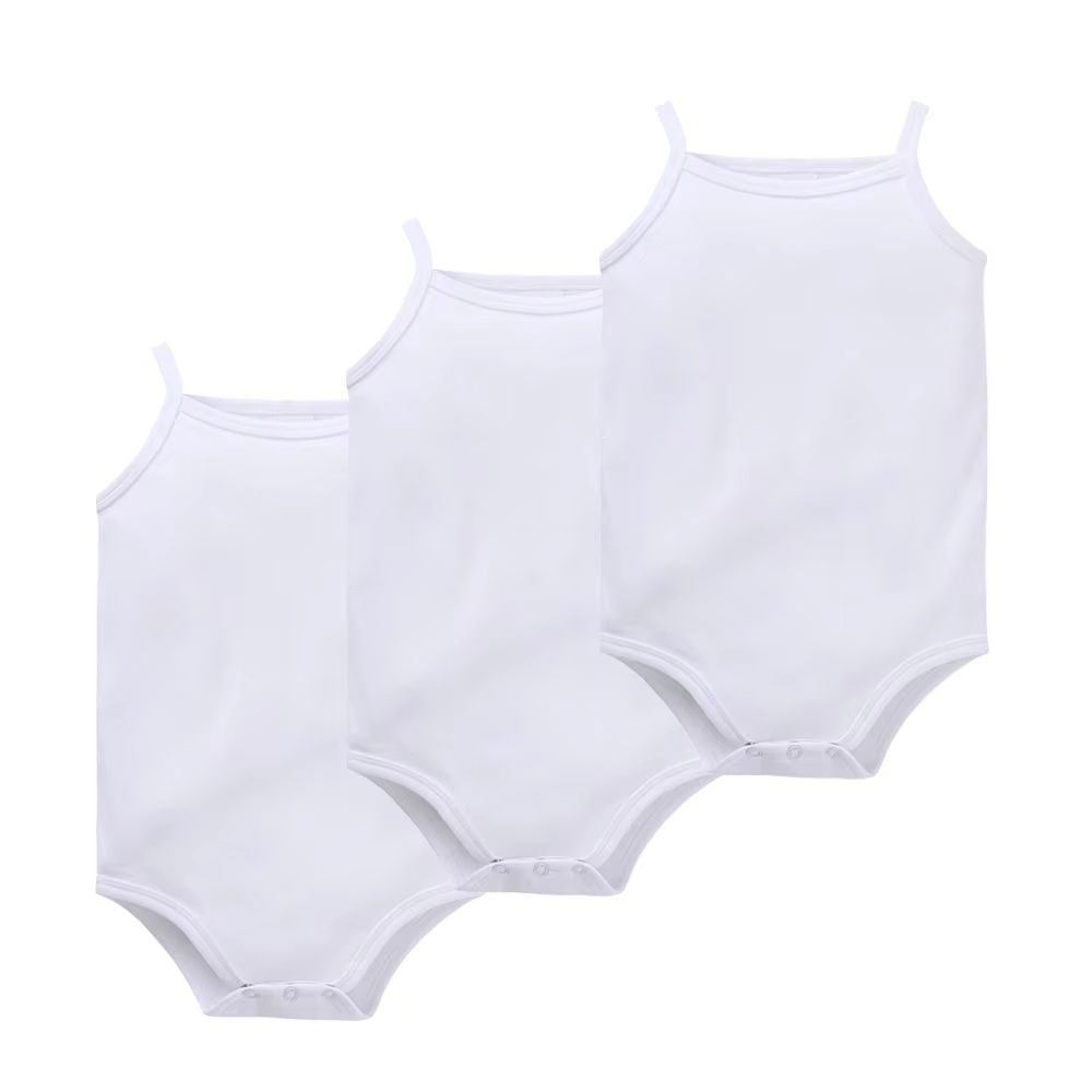 Kavkas White Spaghetti-Strap Baby Vest – 3-Pack – AW26