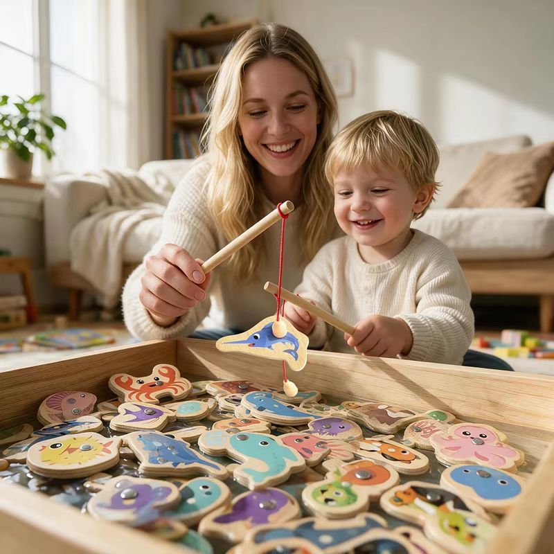 Wooden Magnetic Fishing Game